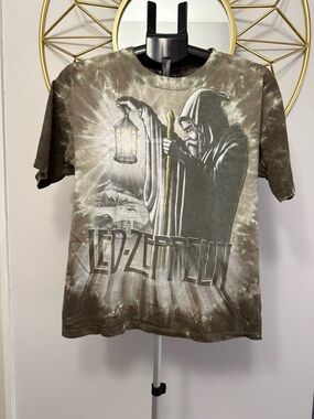 Vintage 2006 Led Zeppelin Tie Dye Hermit Graphic Band Rock Tshirt Medium Y2K